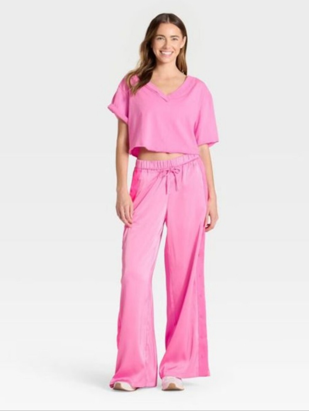JoyLab-Low Rise Tear Away Track Lounge Pants (Pink/Hot Pink 🩷)-XXL